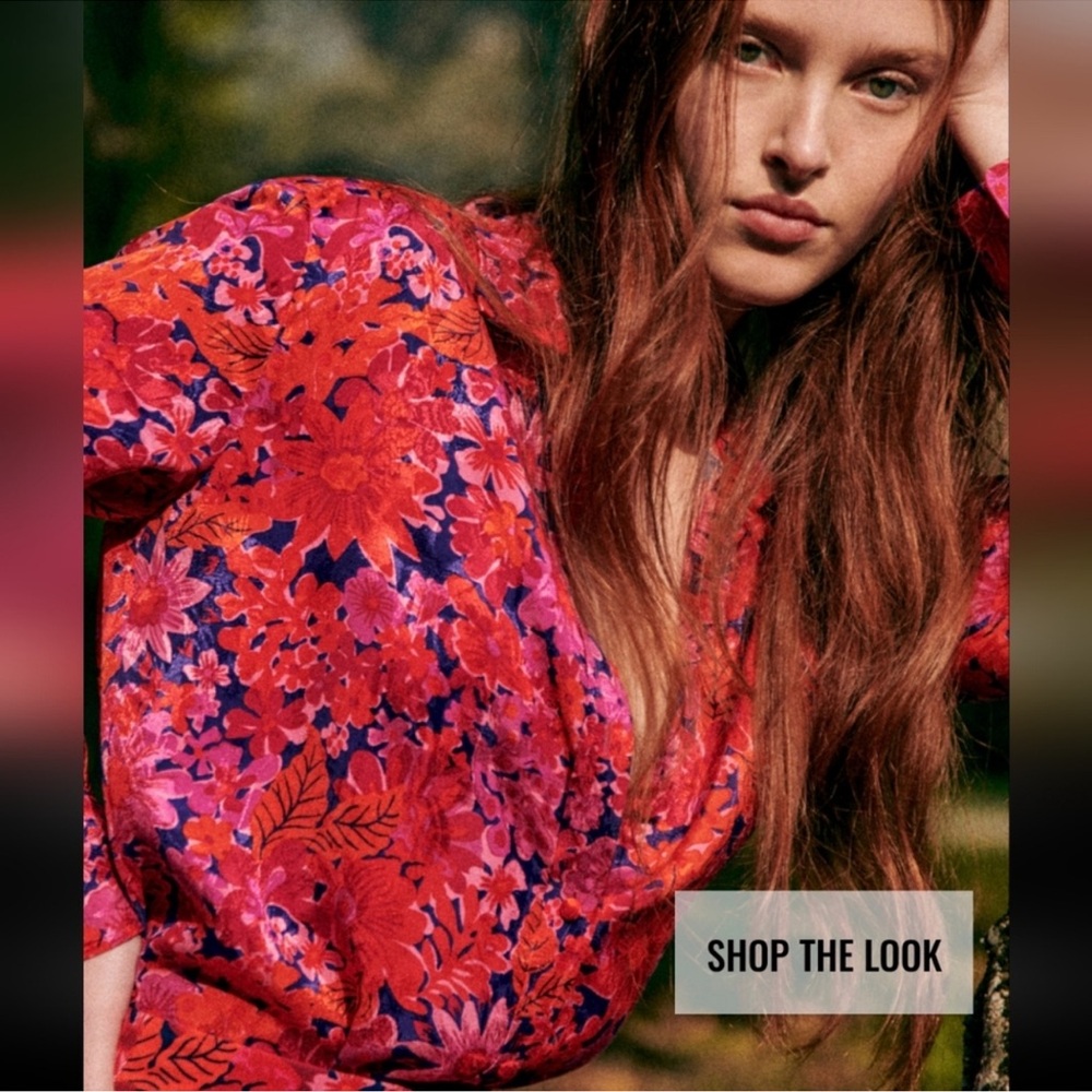 Sezane Ann Shirt in Flower Fuscia Size 38 / 6
